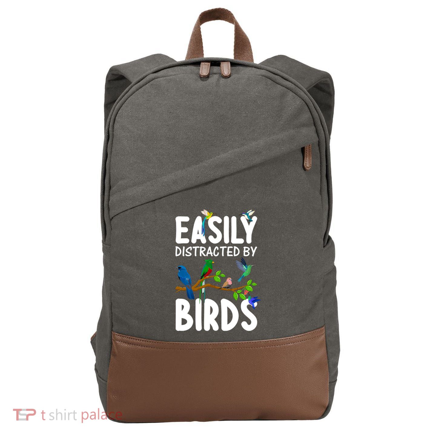 Funny Bird Lover Art Ornithology Bird Watcher Gift Cotton Canvas Backpack