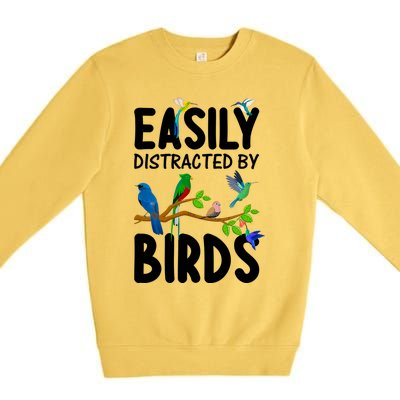 Funny Bird Lover Art Ornithology Bird Watcher Cool Gift Premium Crewneck Sweatshirt