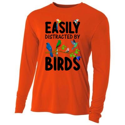 Funny Bird Lover Art Ornithology Bird Watcher Cool Gift Cooling Performance Long Sleeve Crew