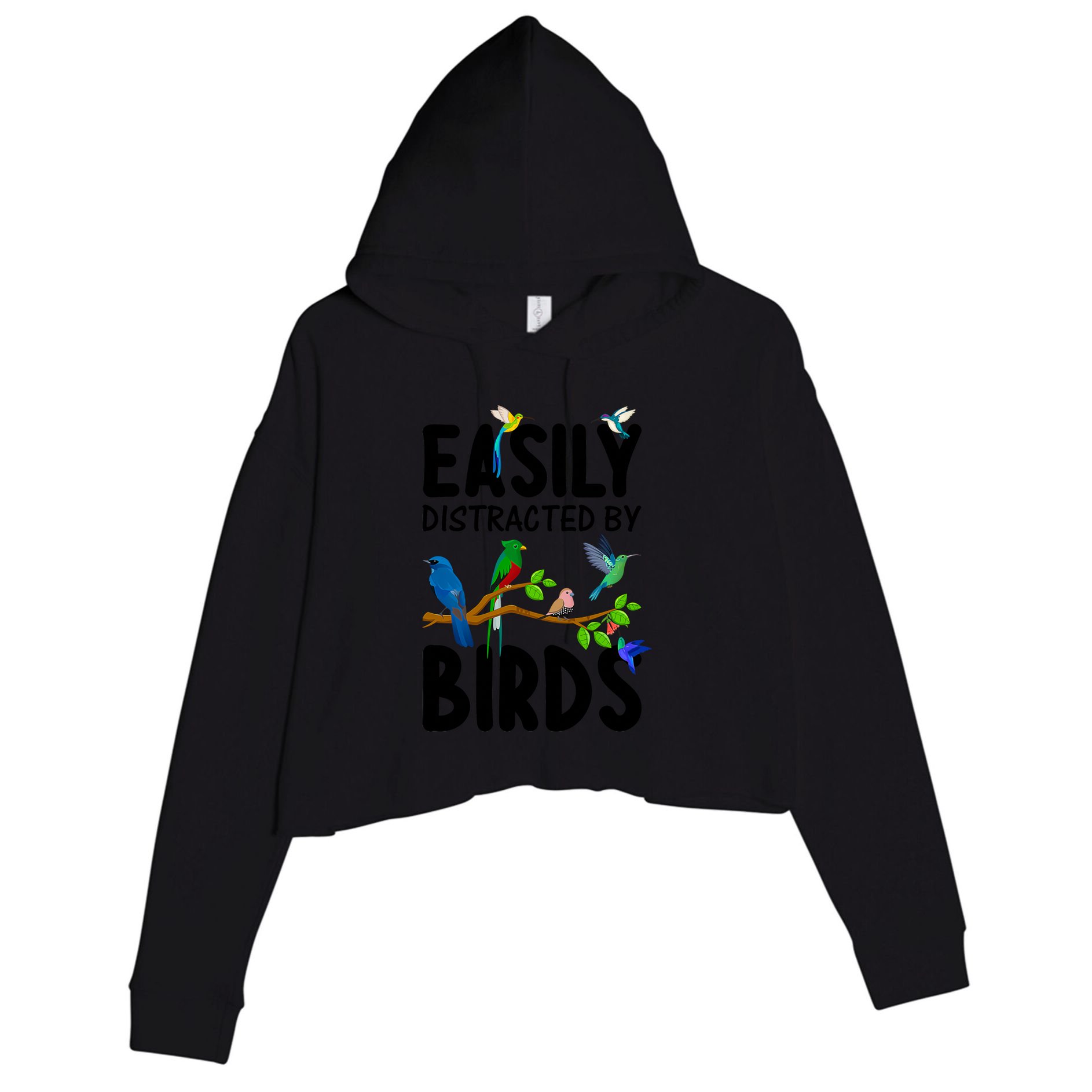 Funny Bird Lover Art Ornithology Bird Watcher Cool Gift Crop Fleece Hoodie