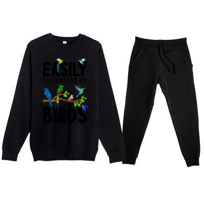 Funny Bird Lover Art Ornithology Bird Watcher Cool Gift Premium Crewneck Sweatsuit Set