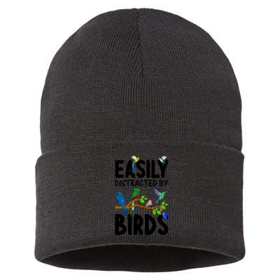 Funny Bird Lover Art Ornithology Bird Watcher Cool Gift Sustainable Knit Beanie
