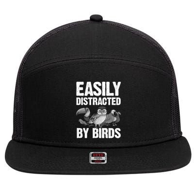 Funny Bird Lover Art Ornithology Bird Watcher Gift 7 Panel Mesh Trucker Snapback Hat