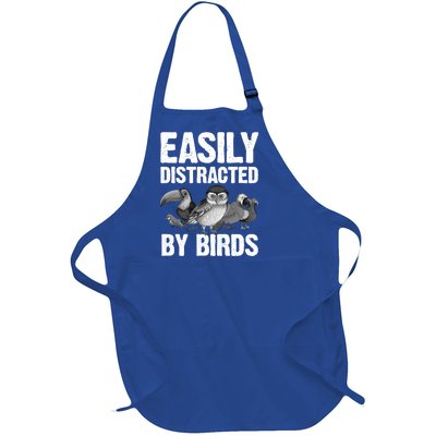 Funny Bird Lover Art Ornithology Bird Watcher Gift Full-Length Apron With Pockets