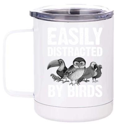 Funny Bird Lover Art Ornithology Bird Watcher Gift 12 oz Stainless Steel Tumbler Cup