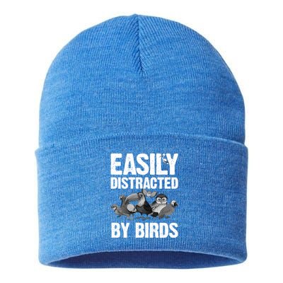 Funny Bird Lover Art Ornithology Bird Watcher Gift Sustainable Knit Beanie