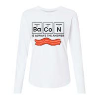 Funny Bacon Lover Bacon Is Always The Answer Womens Cotton Relaxed Long Sleeve T-Shirt