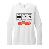 Funny Bacon Lover Bacon Is Always The Answer Womens CVC Long Sleeve Shirt