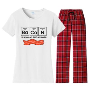 Funny Bacon Lover Bacon Is Always The Answer Women's Flannel Pajama Set