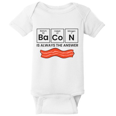 Funny Bacon Lover Bacon Is Always The Answer Baby Bodysuit