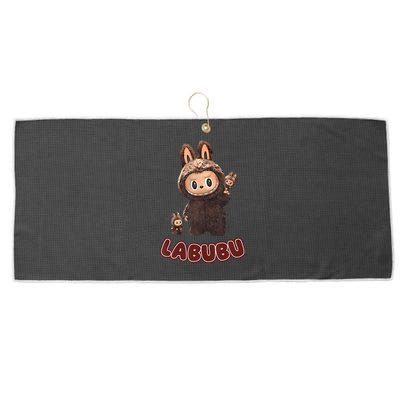 Funny Brown Labubu Cute Labubu The Monsters Large Microfiber Waffle Golf Towel