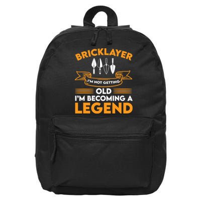 Funny Bricklayer Legend Brickmason Saying Brick Masonry 16 in Basic Backpack