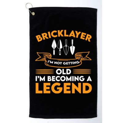 Funny Bricklayer Legend Brickmason Saying Brick Masonry Platinum Collection Golf Towel