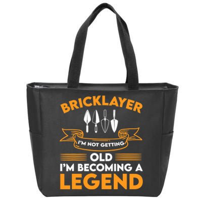 Funny Bricklayer Legend Brickmason Saying Brick Masonry Zip Tote Bag