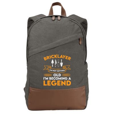 Funny Bricklayer Legend Brickmason Saying Brick Masonry Cotton Canvas Backpack