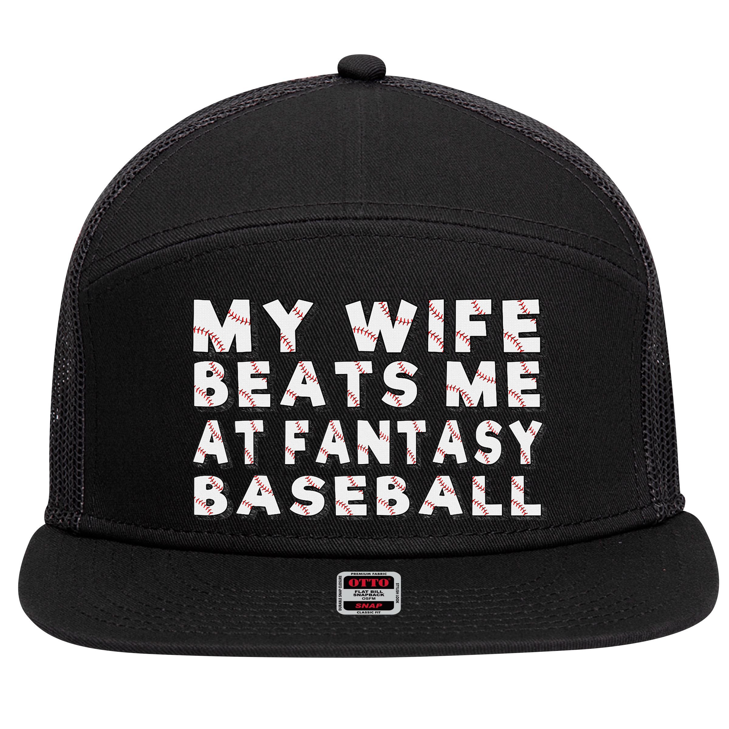 Fantasy Baseball Legend Funny Fantasy Baseball Champion 7 Panel Mesh Trucker Snapback Hat