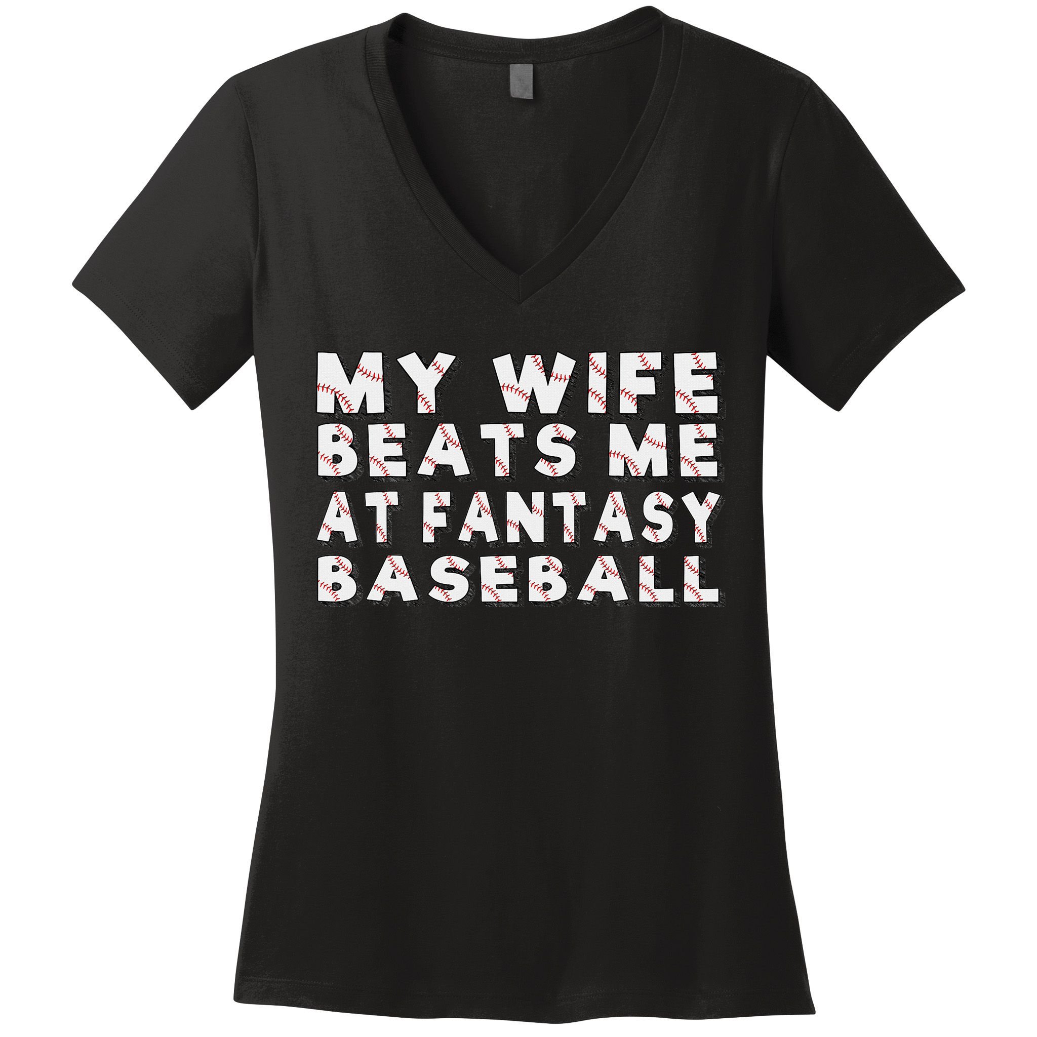 Fantasy Baseball Legend Funny Fantasy Baseball Champion Women's V-Neck T-Shirt