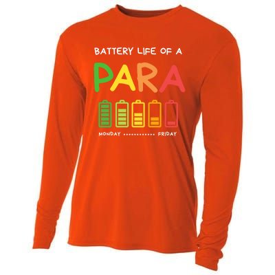 Funny Battery Life Of A Para Professional Teacher School Cool Gift Cooling Performance Long Sleeve Crew