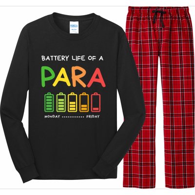 Funny Battery Life Of A Para Professional Teacher School Cool Gift Long Sleeve Pajama Set