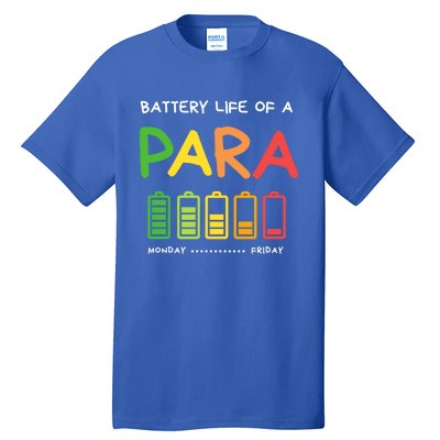 Funny Battery Life Of A Para Professional Teacher School Cool Gift Tall T-Shirt