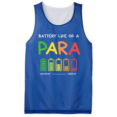 Funny Battery Life Of A Para Professional Teacher School Cool Gift Mesh Reversible Basketball Jersey Tank