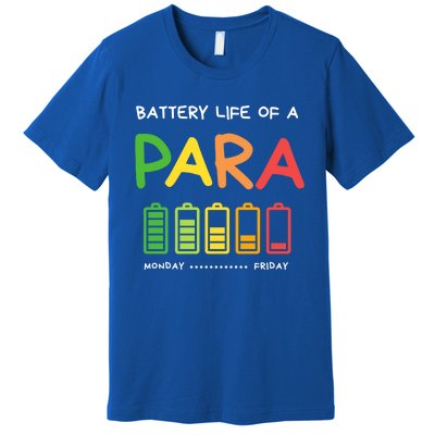 Funny Battery Life Of A Para Professional Teacher School Cool Gift Premium T-Shirt