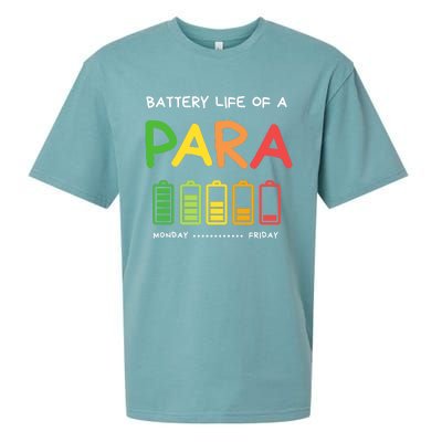 Funny Battery Life Of A Para Professional Teacher School Cool Gift Sueded Cloud Jersey T-Shirt