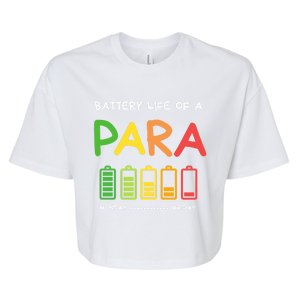 Funny Battery Life Of A Para Professional Teacher School Cool Gift Bella+Canvas Jersey Crop Tee