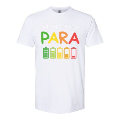 Funny Battery Life Of A Para Professional Teacher School Cool Gift Softstyle CVC T-Shirt