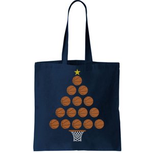 Funny Basketball Lover Christmas Tree Hoops Theme Girl Boy Tote Bag