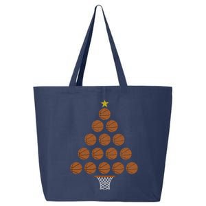 Funny Basketball Lover Christmas Tree Hoops Theme Girl Boy 25L Jumbo Tote