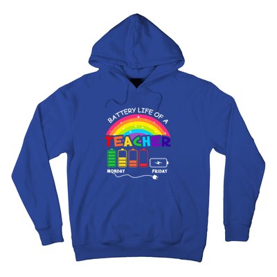 Funny Battery Life Of A Teacher Appreciati To School Funny Gift Hoodie