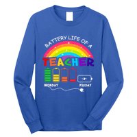 Funny Battery Life Of A Teacher Appreciati To School Funny Gift Long Sleeve Shirt