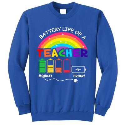 Funny Battery Life Of A Teacher Appreciati To School Funny Gift Sweatshirt