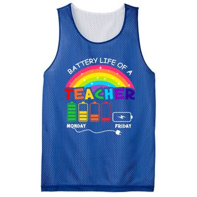 Funny Battery Life Of A Teacher Appreciati To School Funny Gift Mesh Reversible Basketball Jersey Tank