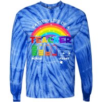 Funny Battery Life Of A Teacher Appreciati To School Funny Gift Tie-Dye Long Sleeve Shirt