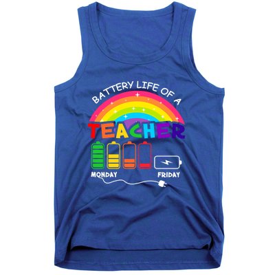 Funny Battery Life Of A Teacher Appreciati To School Funny Gift Tank Top