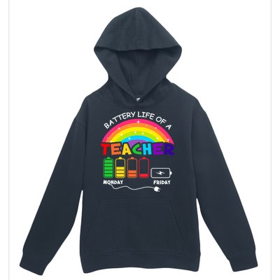 Funny Battery Life Of A Teacher Appreciati To School Funny Gift Urban Pullover Hoodie