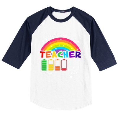 Funny Battery Life Of A Teacher Appreciati To School Funny Gift Baseball Sleeve Shirt