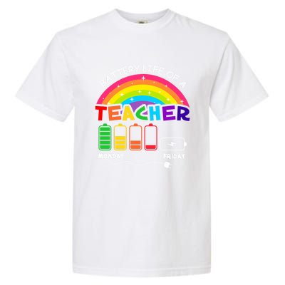 Funny Battery Life Of A Teacher Appreciati To School Funny Gift Garment-Dyed Heavyweight T-Shirt