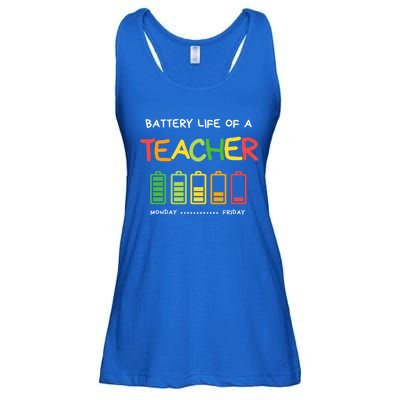 Funny Battery Life Of A Teacher Appreciati To School Gift Ladies Essential Flowy Tank