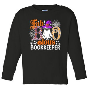 Fab Boo Lous Bookkeeper Funny Halloween Costume Toddler Long Sleeve Shirt