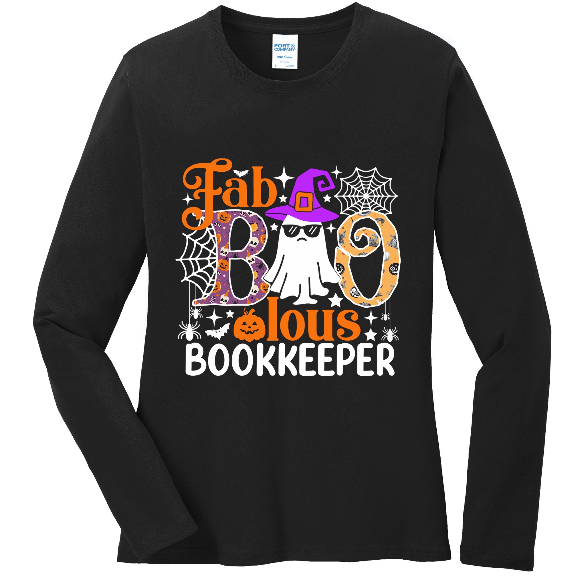 Fab Boo Lous Bookkeeper Funny Halloween Costume Ladies Long Sleeve Shirt