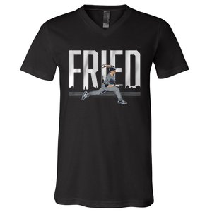 Fried Baseball Lover Max Fan V-Neck T-Shirt