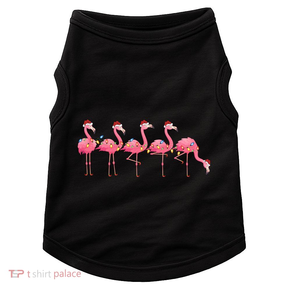 Flamingo Bird Lover Xmas Light Santa Pink Flamingo Christmas Gift Doggie Tank