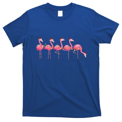 Flamingo Bird Lover Xmas Light Santa Pink Flamingo Christmas Gift T-Shirt