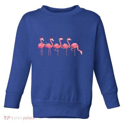 Flamingo Bird Lover Xmas Light Santa Pink Flamingo Christmas Gift Toddler Sweatshirt