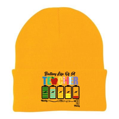 Funny Battery Life Of A Teacher Pregreat Giftk Teacher Cool Gift Knit Cap Winter Beanie