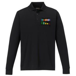 Funny Battery Life Of A Teacher Pregreat Giftk Teacher Cool Gift Performance Long Sleeve Polo