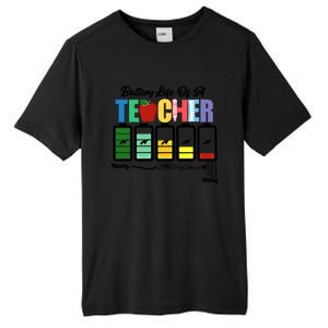 Funny Battery Life Of A Teacher Pregreat Giftk Teacher Cool Gift Tall Fusion ChromaSoft Performance T-Shirt